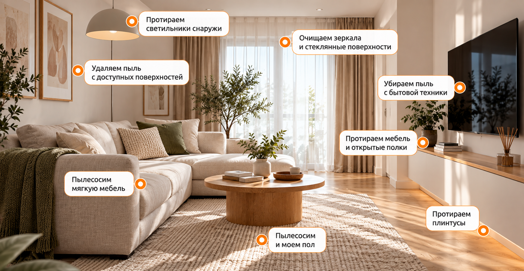 Поддерживающая уборка всего дома
